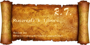 Rusznyák Tiborc névjegykártya