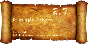 Rusznyák Tiborc névjegykártya